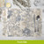 Distressed Elegance Placemat with blue, gold, and white hexagonal pattern, silverware on top, 4-pack included.
