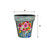 Farm Fresh Flowers Small Planter, 8" tall and wide, teal with colorful floral design.