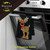 Reindeer in Lights cotton hand towel, black with colorful reindeer and white dots, Briarwood Lane brand.