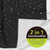 Black cotton hand towel with white specks and white terrycloth back, Reindeer in Lights design.