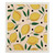 Lemons Swedish Dishcloth with yellow lemons, green leaves on a light peach background pattern design.