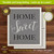 Home Sweet Home Natural Fiber Swedish Dishcloth, gray with white and black text, 6.75 x 7.5 inches.