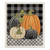 Checkered pumpkins fall decorative Swedish dishcloth with orange, white, and black pumpkins on plaid background.