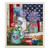 American Picnic Swedish Dishcloth with patriotic floral design on red, white, and blue background.