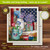 American Picnic Swedish Dishcloth with patriotic floral design on a textured background for scrubbing.