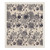 Woodcut Floral Swedish Dishcloth, beige background with black floral pattern and leaf design, natural texture.