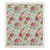 Spring Floral Swedish Dishcloth with colorful roses and flowers on light blue background with white border.