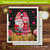 Valentine's Gnomes Swedish Dishcloth, red and pink gnomes on black checkered background with hearts.