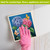 Colorful Hydrangeas Swedish Dishcloth with pink, blue, and yellow floral design on a white background.