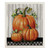 Country Pumpkins Swedish Dishcloth with orange pumpkins and green vines on white wood background design.
