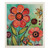 Colorful Garden Swedish Dishcloth with vibrant orange flowers and green background, floral pattern design.