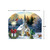 Come All Ye Faithful Acrylic Art Sign, white church with snow, lamp, and deer, red bow.