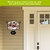 Snowman and Friends Acrylic Art Sign mounted on a house exterior wall beside a door.
