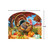 Turkey and Pumpkins Acrylic Art Sign, 8.25 x 10.25 inches, colorful fall scene with turkey.