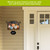 Elegant Pumpkins Acrylic Art Sign with house number 567 on beige siding with white door.