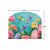 Dragonfly Garden Acrylic Art Sign, colorful flowers and dragonflies on blue background, 8.25 x 10.25 inches.