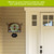 Farmhouse Wreath Acrylic Art Sign with welcome text and house number 567 on wall bracket.