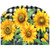 Yellow sunflowers with green leaves and butterflies on black and white checkered acrylic art sign.