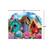 Colorful Birdhouses Spring Acrylic Art Sign with birdhouses, flowers, and birds in a vibrant outdoor scene.