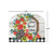 Geranium wreath acrylic art sign with floral design and Home Sweet Home text on wooden background.