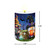 Halloween Gnomes flameless candle with gnomes and cauldron on a dark blue starry night background.