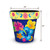 Hello Sunshine Medium Planter, 11 inches tall and wide, with colorful floral design and yellow rim.