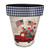 Stars and Stripes Truck Large Planter with red truck, flowers, American flags, and gingham trim.