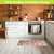 Colorful Flowers Oversized Comfort Mat in kitchen, vibrant floral design on soft, oversized kitchen mat.