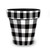 Black and white buffalo check medium planter with classic checkered pattern and wide mouth opening.