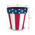 American Flag Medium Planter, 11 inches tall and wide, red, white, and blue stars design.