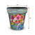 Farm Fresh Flowers Medium Planter, 11 inches tall and wide, with colorful floral design and rustic finish.