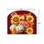 Fall Beauty Acrylic Art Sign, arched, 8.25x10.25 inches, pumpkins, sunflowers, flowers on maroon background.