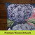 Colorful Hydrangeas Indoor Pillow with blue, pink, and green floral design on woven artwork background.