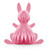 Large pink bunny honeycomb magnetic paper decor, 12 x 9 inches, rear view shown.