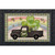 Black vintage pickup truck with shamrocks and "Happy St Patrick's" on shamrocks, St Pat's Pickup Doormat.