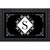 Black and white monogram doormat with floral design and large letter S on white diamond background.