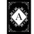 Black and white garden flag with monogram A, double-sided, ornate floral design on black background.