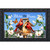 Bless This Home Cardinal Doormat with birds, butterfly, and flowers on a black and white background.