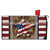 American Barn Star Oversized Mailbox Cover with USA flag star design and wooden wreath background.