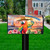 Sunset Parrot Mailbox Cover with colorful parrots, tropical flowers, and sunset design on a mailbox.