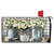 Farmhouse Jars Mailbox Cover with white daisies in glass jars on gray and white checkered background.