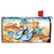 Welcome To the Beach Mailbox Cover with beach scene, flip flops, seashells, and starfish design.
