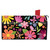 Spring Fling Mailbox Cover, black with colorful floral design, pink, orange, and yellow flowers and butterflies.