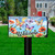 Butterflies and Poppies colorful mailbox cover with welcome sign and vibrant butterflies on red flowers.