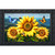 Sunflower Dance Doormat with vibrant sunflowers, butterflies, and insects on a scenic green landscape background.