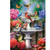 Spring Bath Birds Garden Flag with colorful birds and butterflies around a stone fountain surrounded by flowers.