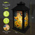 Briarwood Lane American Country Lantern with sunflowers, blue bird, American flag design, black, 13" tall.