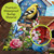 Floral Birdhouses Indoor/Outdoor Pillow, waterproof burlap material, vibrant floral and bird design, multicolor.