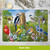 Country Birds Placemat set of 4 colorful birds flowers utensils on table setting.