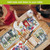 Farmhouse Jars Placemat set of 4, colorful floral and plaid designs on table placemats.